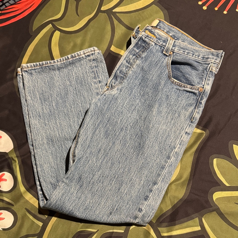 Levi's Blue Denim Jeans with Gold Stitching